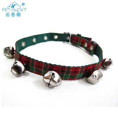 Christmas pet luxury dog collar with dog leash and pet bell